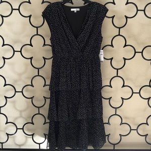 NWT WD.NY Women's Dress Size M Black White Polka Dot Print Size M
